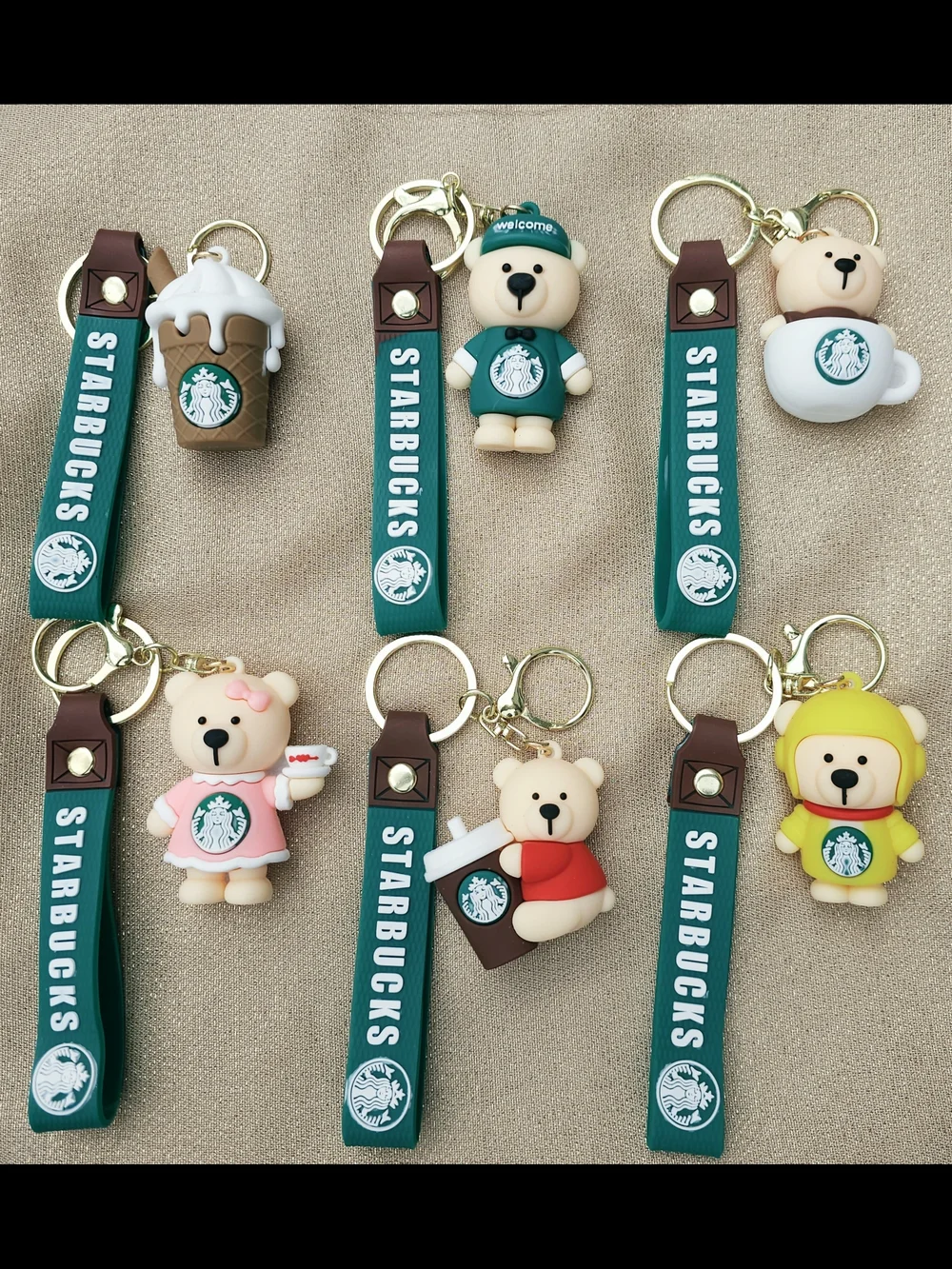 Starbucks Adorable 3D Bearista & Coffee Cup Keychains – You Pick! ☕